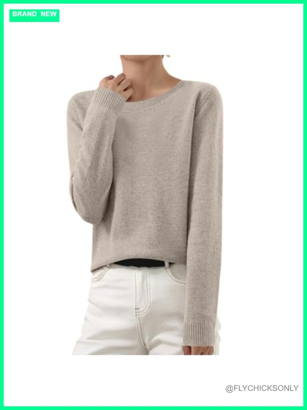 Women's Lightweight Crewneck Knit Sweater Long Sleeve Pullover